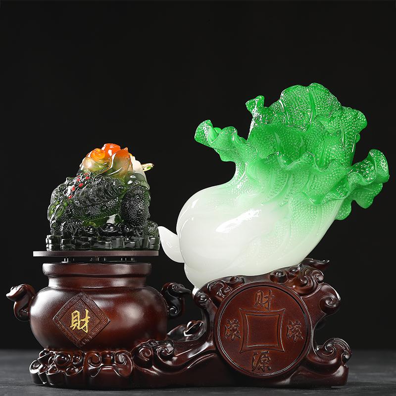 家柏饰(CORATED)开业礼品白菜摆件金蟾三足金蟾财源滚滚工艺品高清大图