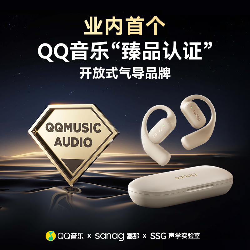 sanag塞那Z77蓝牙耳机挂耳式不入耳骨传导开放式无线运动2023新款高清大图