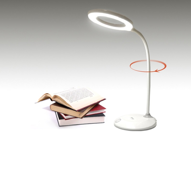 康铭6702 环形充电台灯led学生护眼充电台灯触摸调暖黄光白光