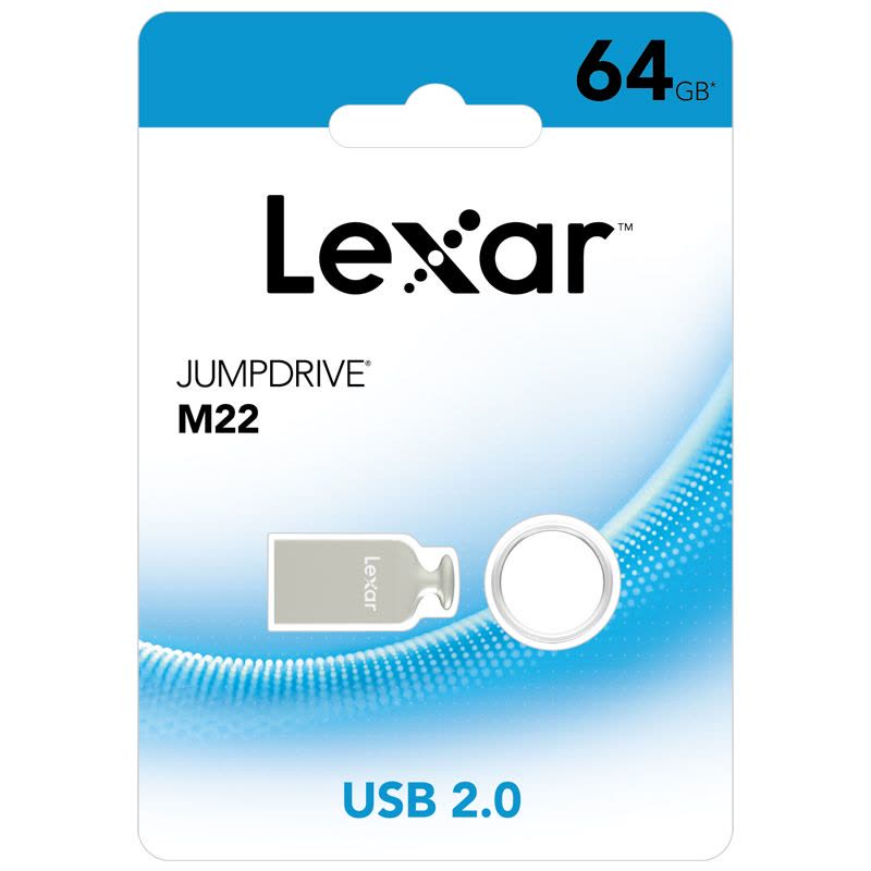 雷克沙(Lexar)M22 U盘 64GB USB2.0电脑车载迷你优盘闪存盘 金属外壳 银色图片