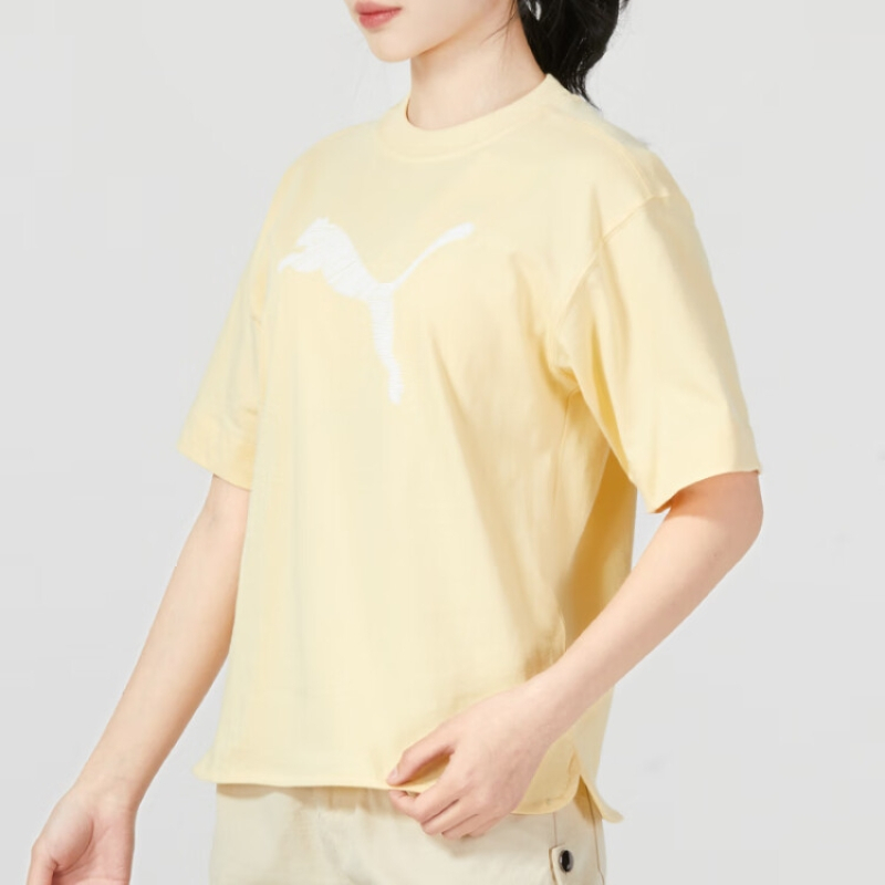 彪马(PUMA)女装 2023春季新款健身训练运动服潮流时尚透气圆领半袖短袖T恤 676650-42 XS