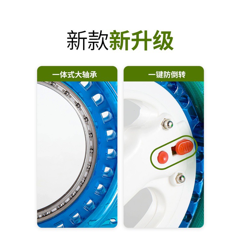 风筝线轮 ABS大轴承手握轮防倒转握轮放飞轮轮新款风筝线盘创意 三维工匠 24cm一键锁定大轴承红+4股650米高清大图