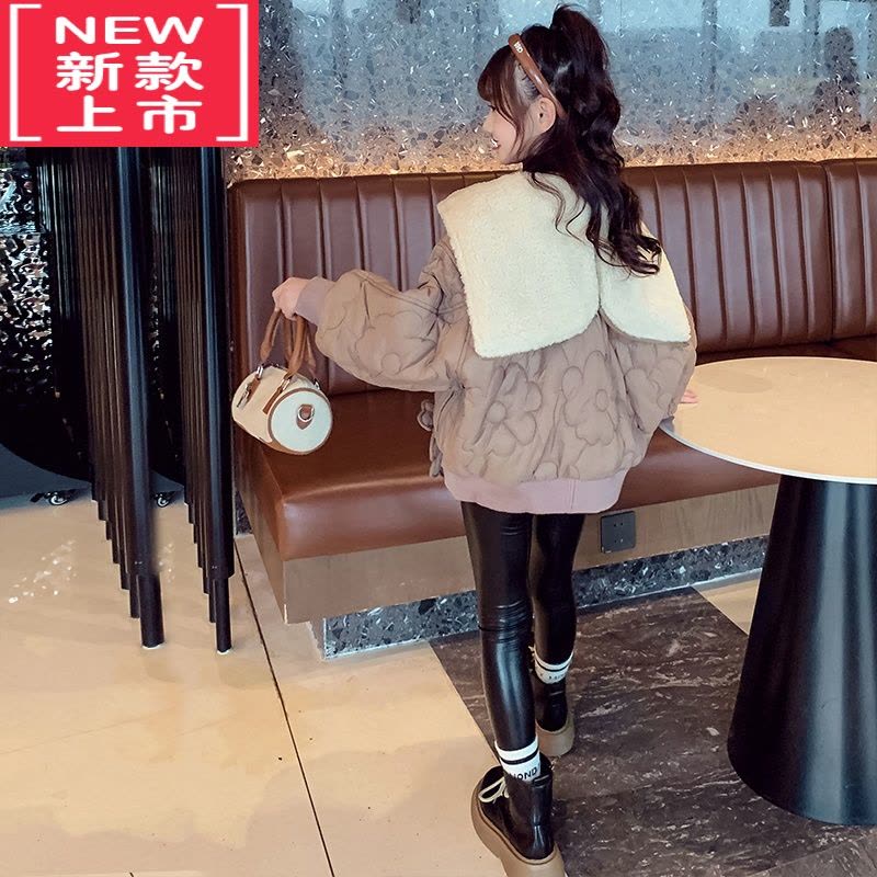 可莉允女童外套秋装2022新款儿童洋气加厚棉衣秋冬款夹棉时髦保暖棒球服棉服图片