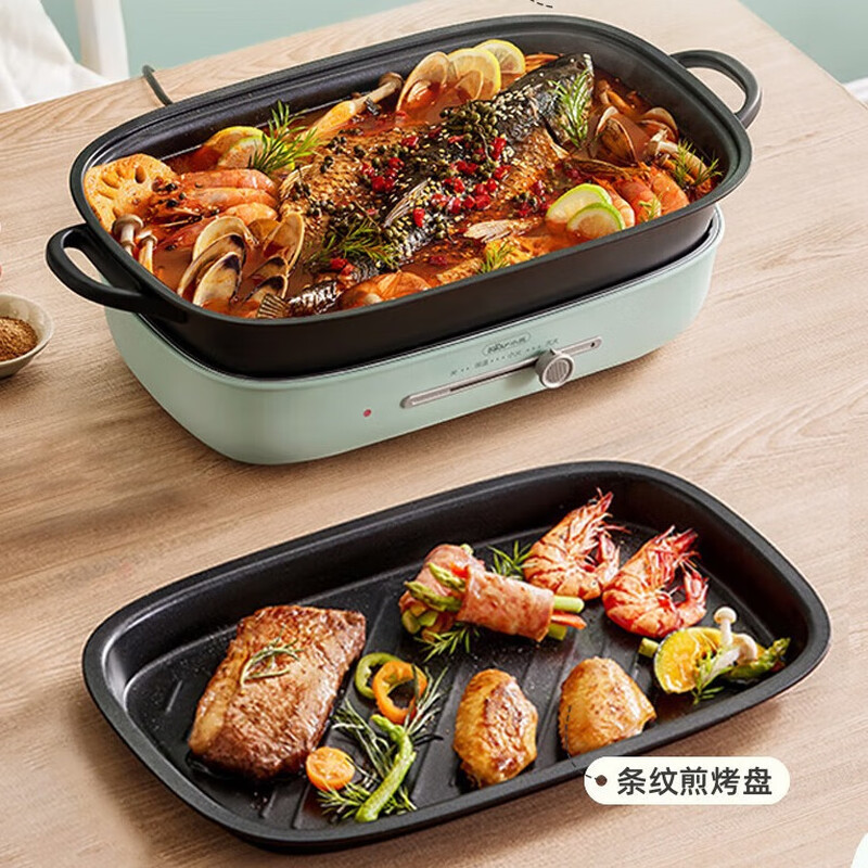 小熊(Bear)电火锅 火锅专用锅 多功能料理锅 家用分体式多功能锅料理烤肉电热锅火锅锅 DHG-D50T1-P02高清大图