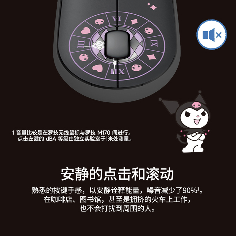 罗技(Logitech) LOGITECH PEBBLE无线鼠标 酷洛米联名款-塔罗时钟