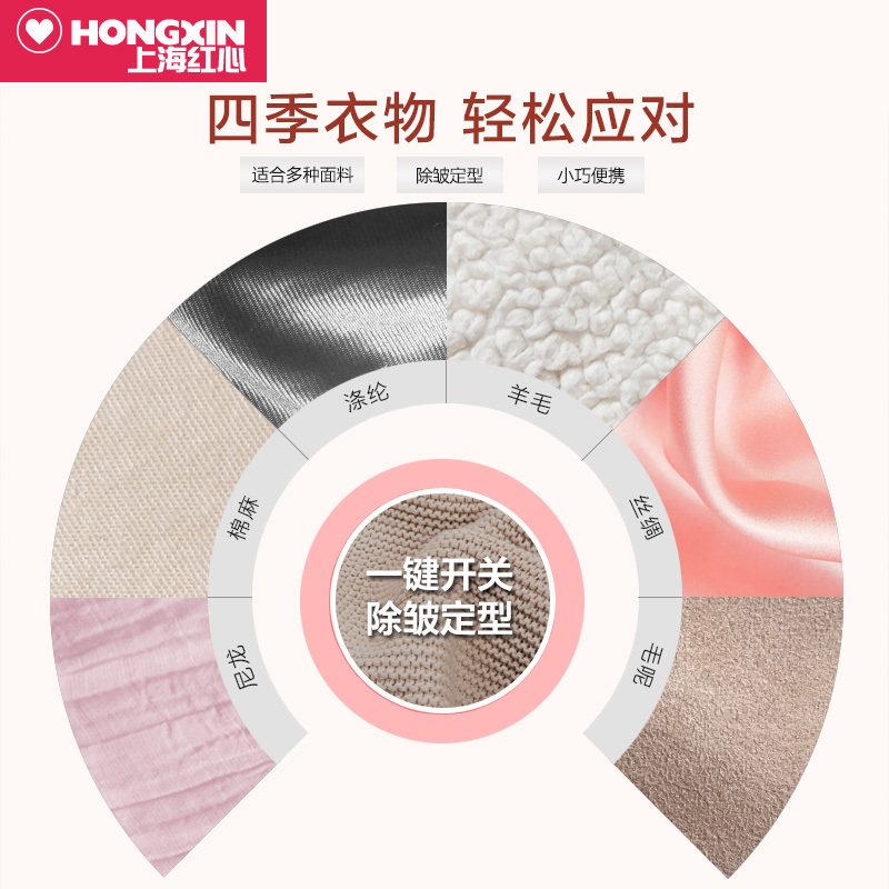 红心(HONGXIN)手持挂烫机家用小型电熨斗便携式烫斗迷你蒸汽刷旅行熨烫机 升级版定制商品
