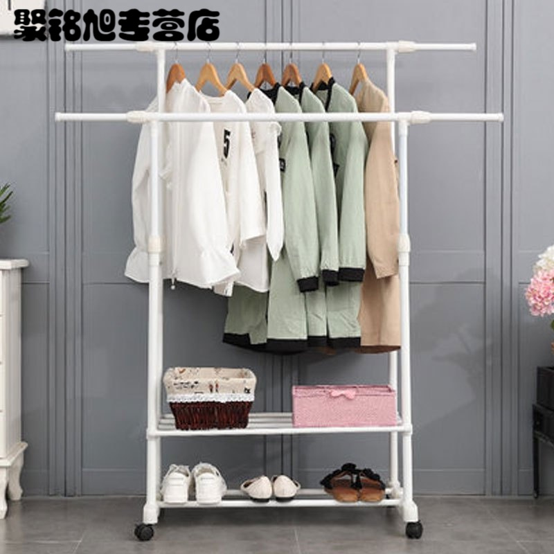 升降伸缩晾衣架落地折叠室内外双杆晒衣架家用阳台挂衣架晾衣杆生活日用洗晒用品衣架