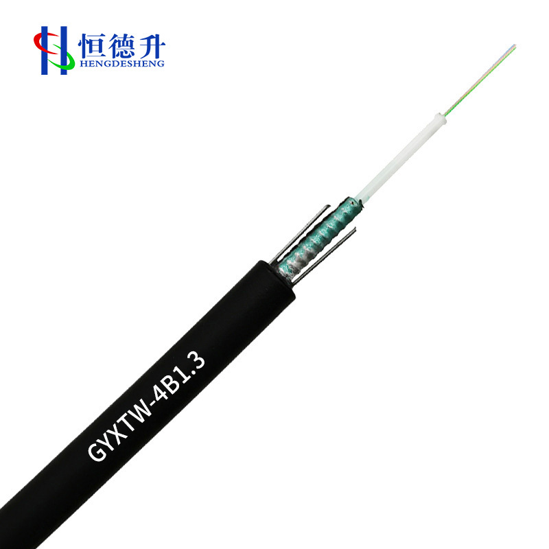 恒德升 HDS-A497S-GYXTW-4B1.3-2KM 中心束管式轻铠装光缆 单模4芯 8mm外径黑色2000米高清大图
