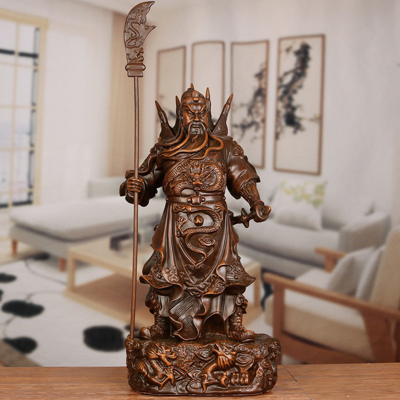 添福运 树脂摆件工艺品家居客酒柜装饰品玄关客厅招财忠义关羽摆件办公室装饰店铺装饰开业礼品乔迁礼品收银台装饰品关公镇宅摆件高清大图