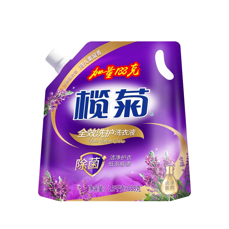榄菊康涤全效洗护除菌洗衣液1.5kg+188g 薰衣草持久留香 家用手洗机洗去渍柔顺护色