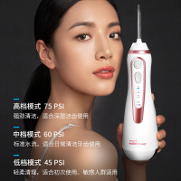 洁碧(Waterpik)冲牙器便携式水牙线洗牙器牙齿冲洗器家用冲牙器多喷头 正畸适用手持式小蛮腰 玫瑰金 GS9-14