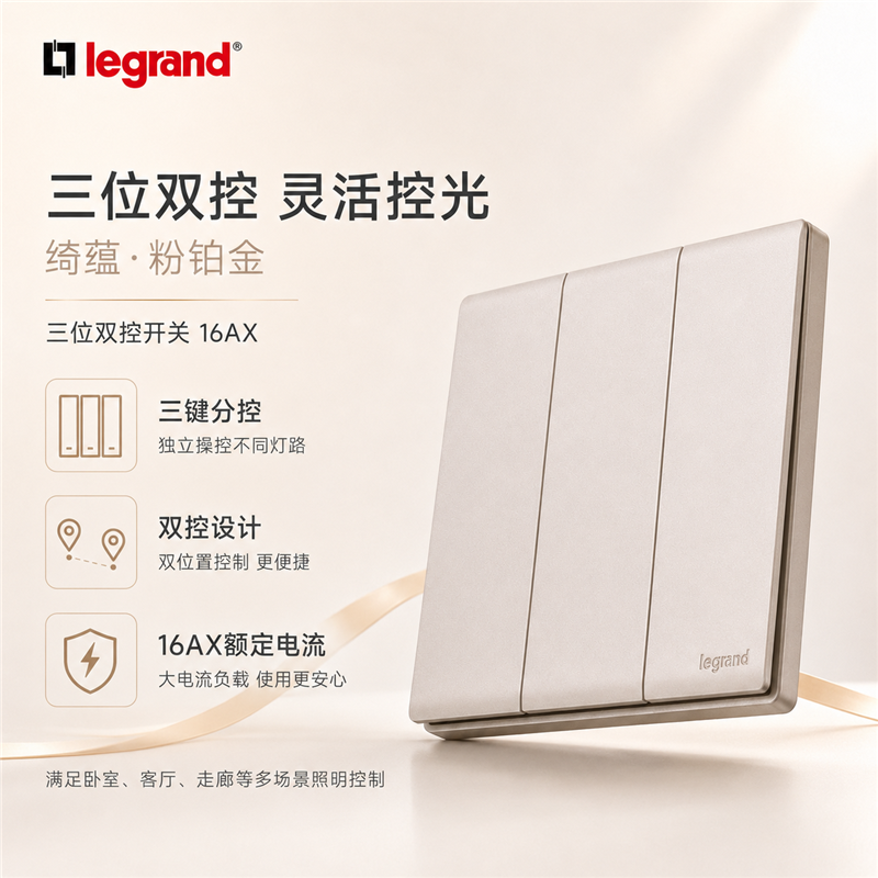 罗格朗/LEGRAND 三位双控开关 暗装F6C/33/2/3A-C2 个高清大图