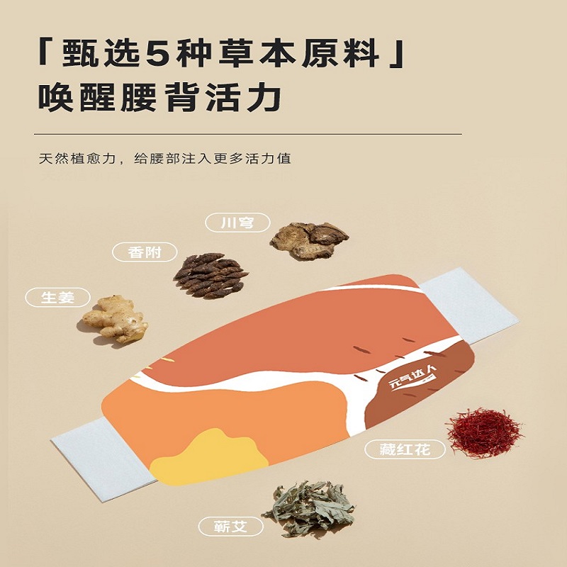 元气达人蕲艾热敷暖腰带两盒装高清大图