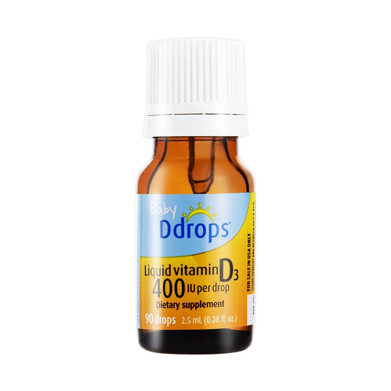 Ddrops滴卓思安心小滴瓶婴儿维生素D3滴剂 400IU 90滴*3瓶装 0-1岁服用
