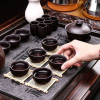 領藝 紫砂功夫茶具套装家用陶瓷泡茶器实木茶盘四合一 圣龙西施配三龙开泰全自动快速炉