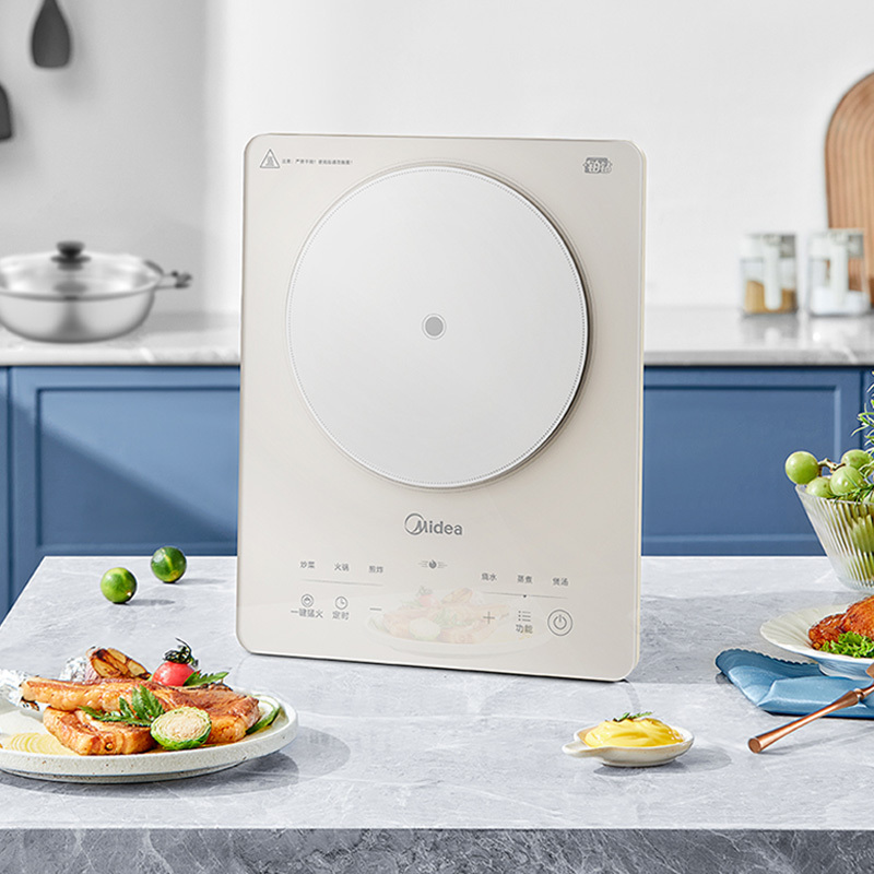 美的(Midea) 电磁炉大功率2200W猛火大功率爆炒家用智能定时多功能炒菜防水铂钻玻璃面板电磁灶火锅炉E22B23高清大图