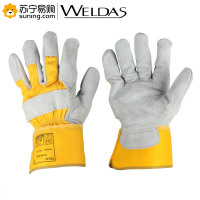 威特仕 掌皮背布牛二层A级颈皮款劳保手套 10-2209 XL码 一副装