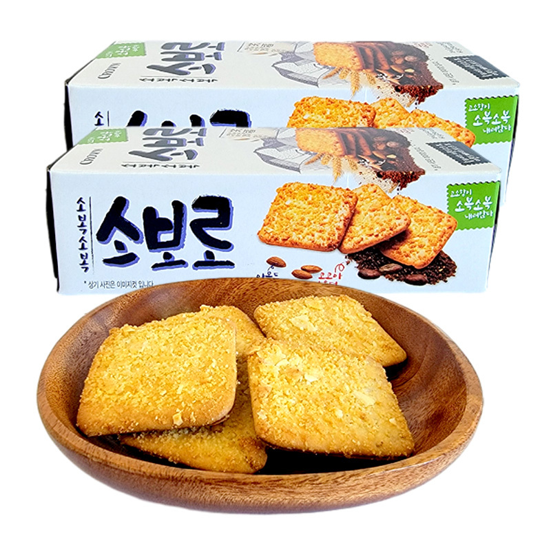 韩国CROWN克丽安笑福酥脆饼干盒装60g(2小包)休闲零食下午茶点心