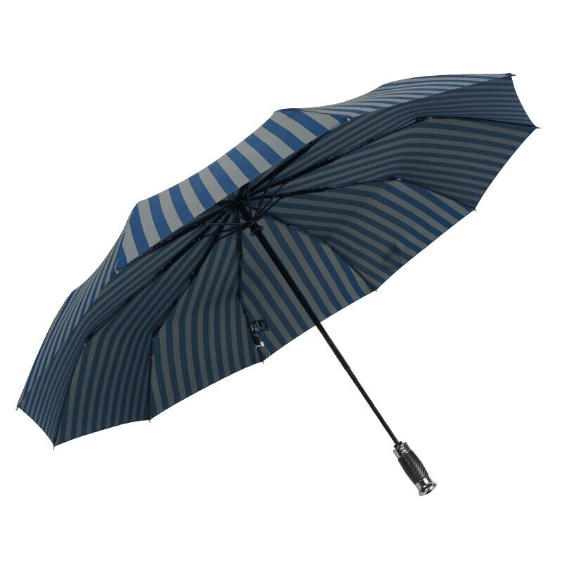 美度 条纹绅士全自动三折雨伞 10骨 晴雨两用 M3392 颜色随机发高清大图