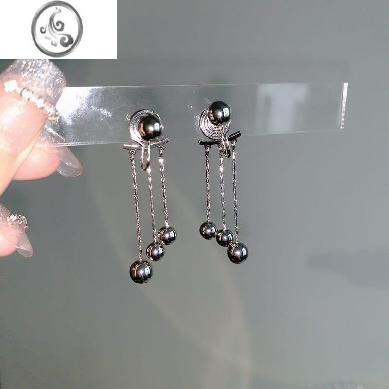 JiMi「甜酷小女孩」冷淡风流苏耳环无耳洞蚊香盘耳夹女甜酷辣妹耳饰潮图片