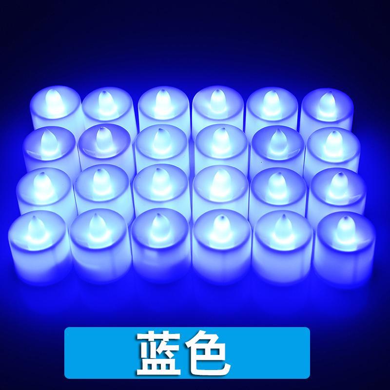 电子蜡烛创意婚庆道具蜡烛灯浪漫求婚生日生日表白心形电子蜡烛-电子蜡烛(蓝色)-24只