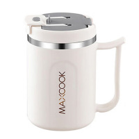 美厨咖啡杯保温杯304不锈钢马克杯便携水杯500ml灰色盖MCB7857