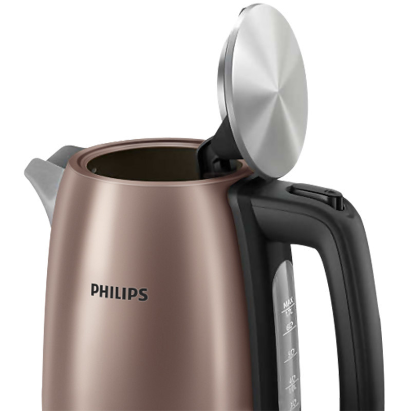 飞利浦(PHILIPS)电水壶热水壶电热水壶不锈钢1.7L防干烧带保温功能 HD9355/88宝马棕