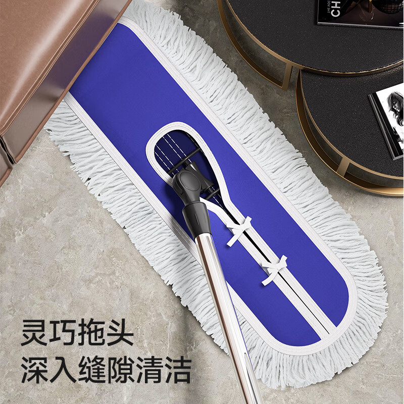 五月花尘推墩布60cm单配布平板拖把不锈钢拖把干湿两用商场物业拖地墩布高清大图
