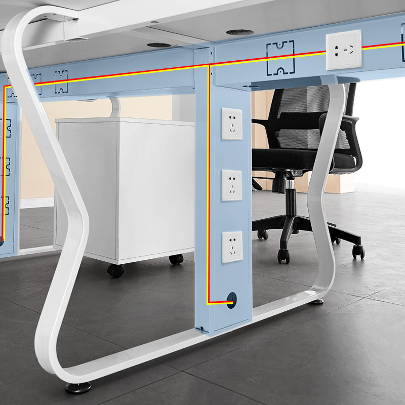 易企采 单人位办公桌 简约现代单人位职员桌工位桌办公室桌子屏风办公桌椅组合高清大图