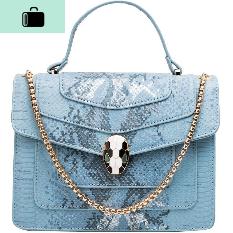 猫猫包袋2020新款蛇纹女包ins高级感手提单肩斜挎链条包包时尚潮NEW LAKE女斜挎包图片