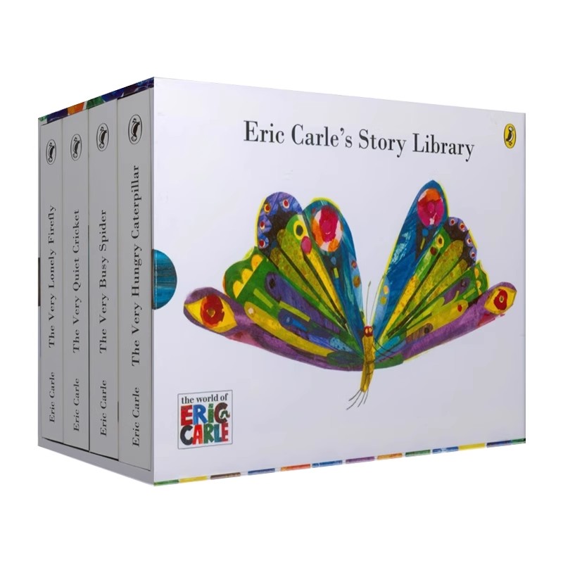 [正版]Eric Carle好饿的毛毛虫4册英文原版绘本 the very busy spider/Quiet Cri高清大图