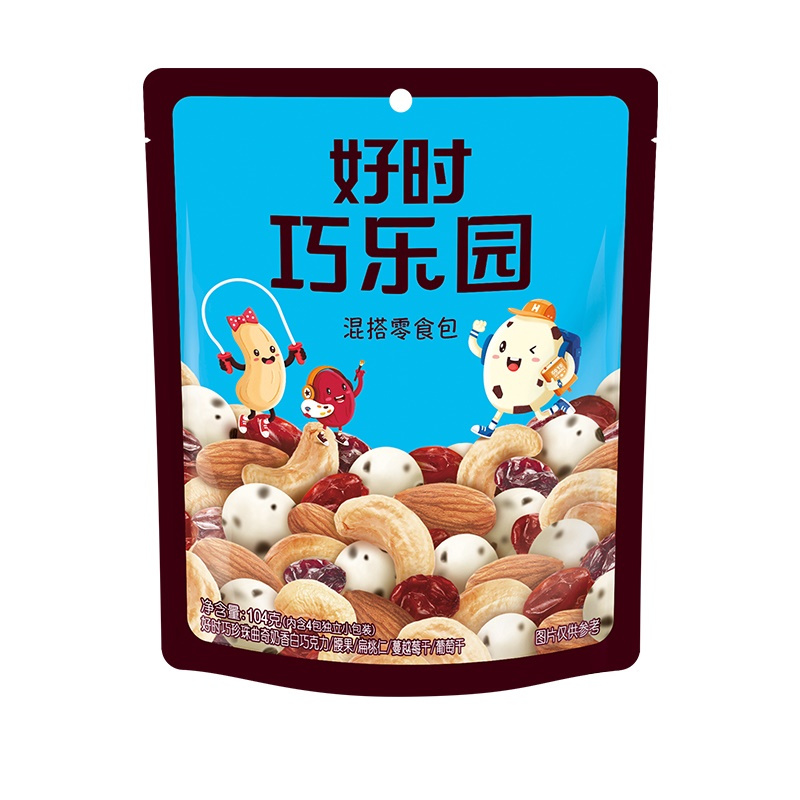 好时巧乐园104g 曲奇奶香白巧克力果干休闲零食(26g*4包)