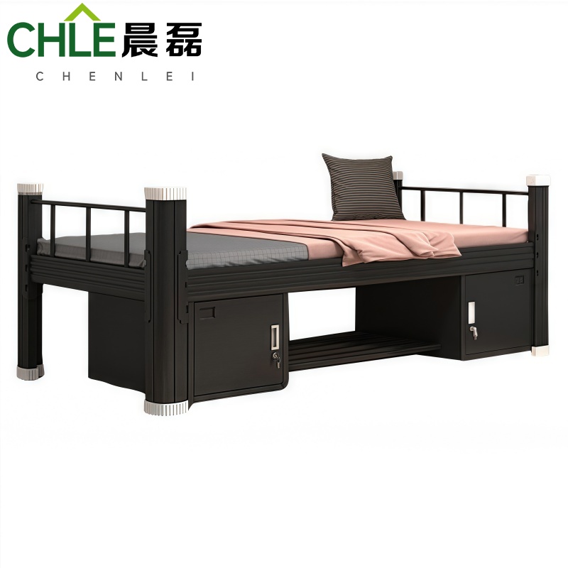 晨磊 钢制单人床 1.2m(床板+床垫+床下柜) 套高清大图