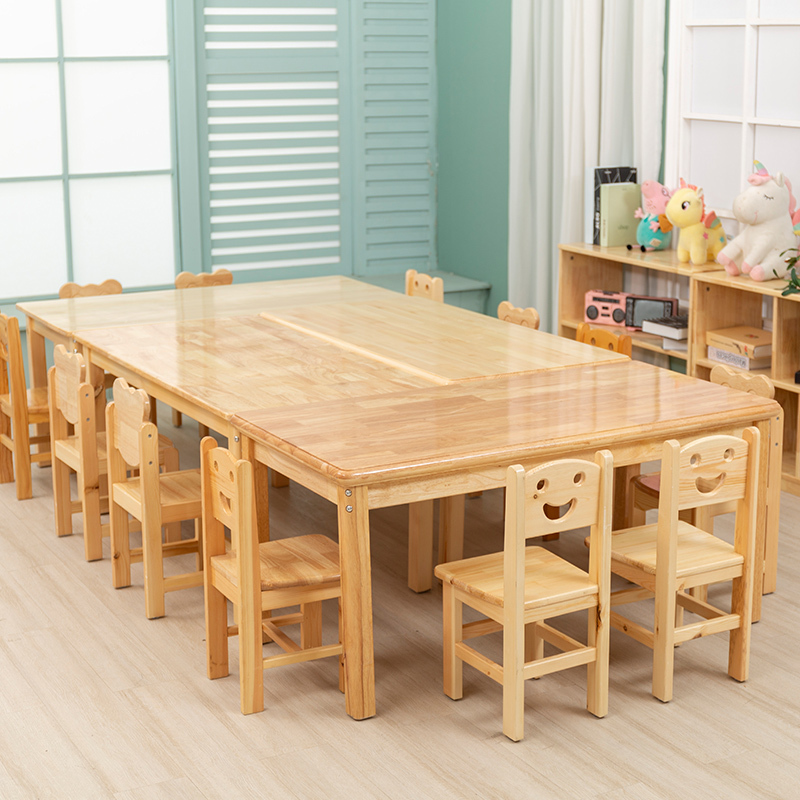 艺可恩实木桌椅培训班辅导班课桌椅 儿童学习桌樟子松小学生幼儿园