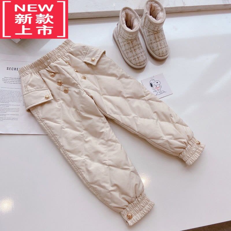 可莉允女童羽绒裤子冬季2022新款儿童女孩洋气加厚保暖休闲裤韩版保暖裤图片