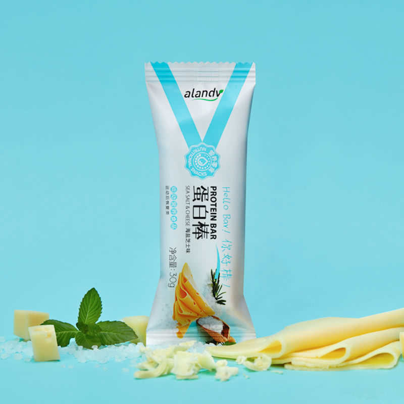alandv 艾兰得威乳清蛋白棒 海盐蛋白芝士味 健身增加肌肉粉代餐饱腹能量棒男女瘦身12支/盒