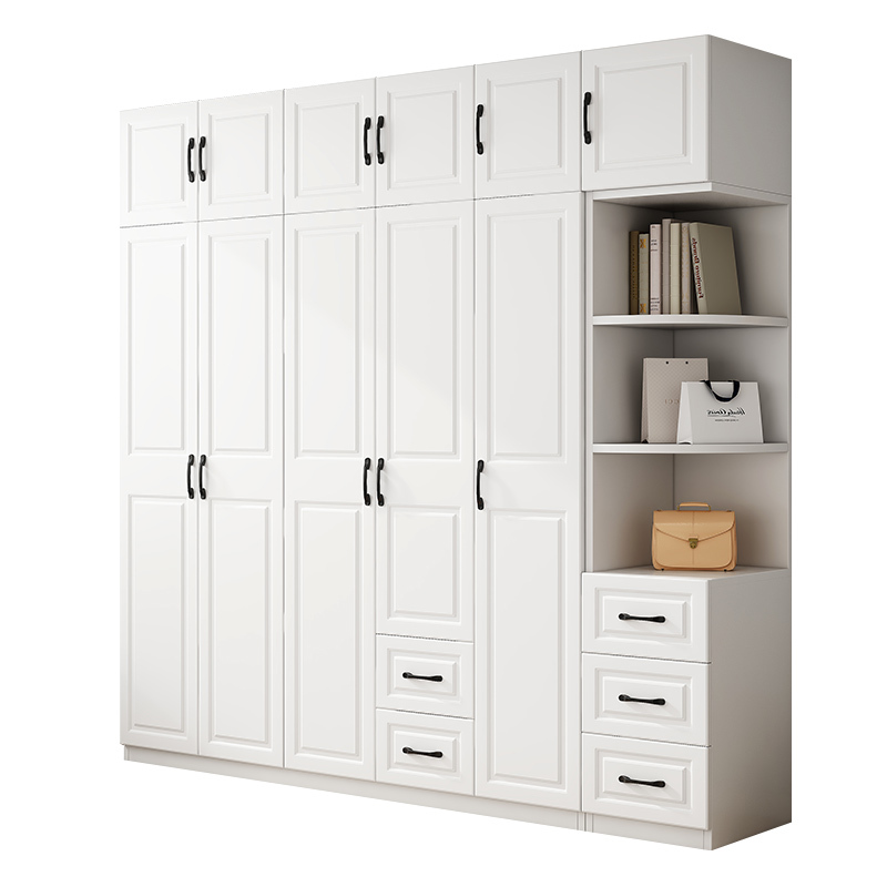 [家用款]可定制全实木衣柜家用卧室儿童收纳柜子出租房用免安装储物大