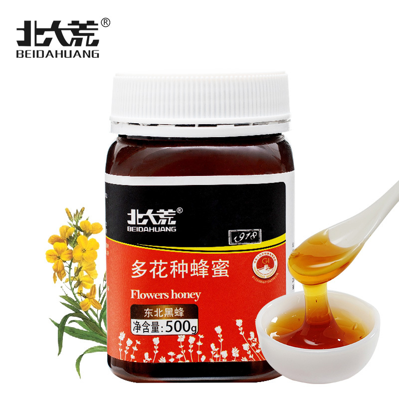 北大荒(BEIDAHUANG) 东北黑蜂 1918系列 多花种 百花纯蜂蜜500g 地理标志产品