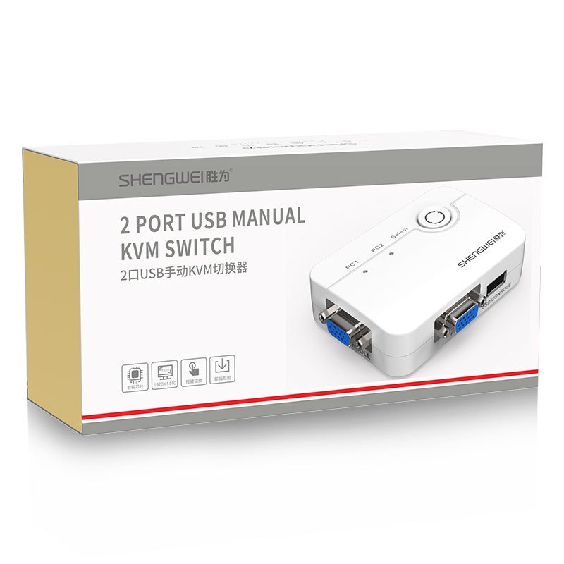 胜为(shengwei) KS-302A 二进一出 KVM切换器 (计价单位:根) 米色