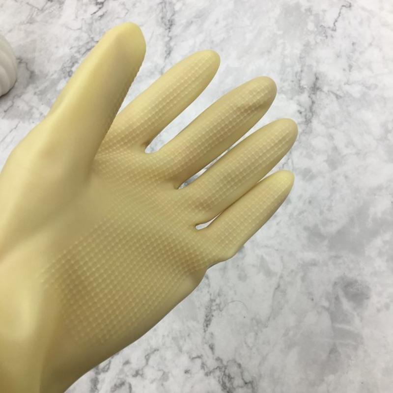 粤龙加长手套3双s加长加厚乳胶手套38cm洗衣洗碗家用牛筋橡胶耐磨耐用
