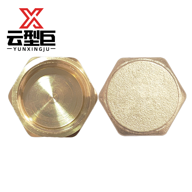 云型巨 铜内丝堵帽 铜管件 黄铜色管件 单位：个高清大图