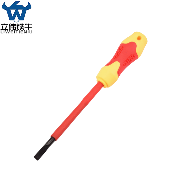 立伟铁牛500v耐高压螺丝刀6*150一字型/把高清大图