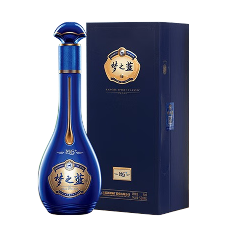 洋河梦之蓝m6  蓝色经典 绵柔白酒浓香型 52度 550ml*4 整箱装