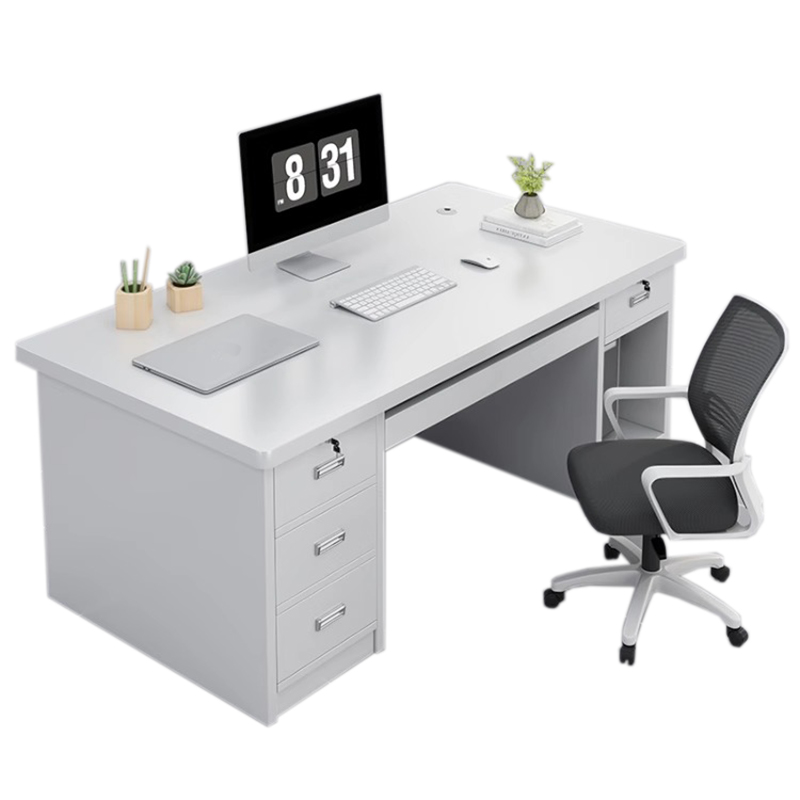 烁恒员工桌1.4m+椅套高清大图