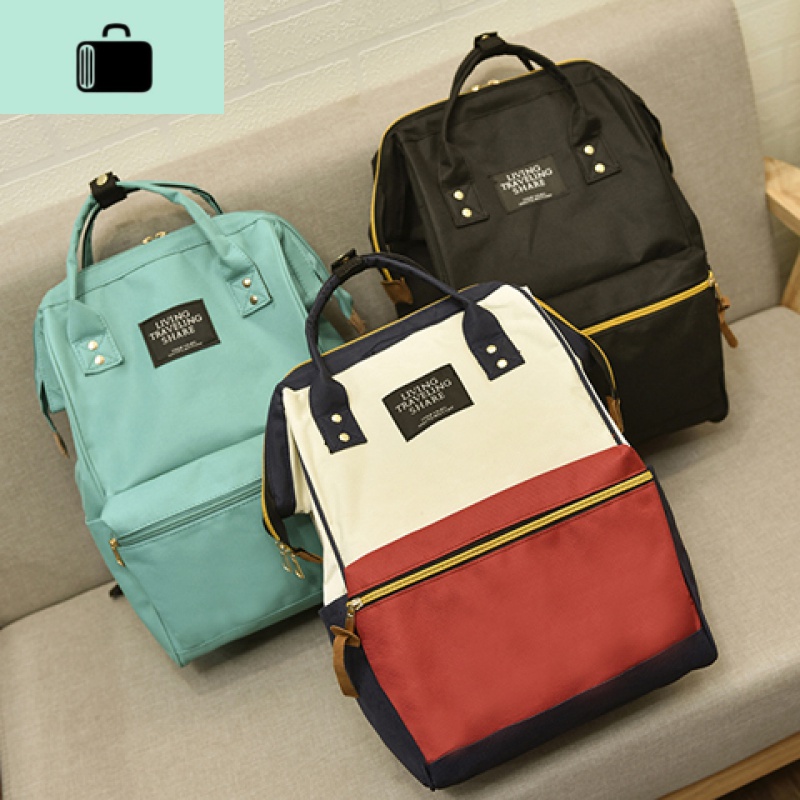 双肩包女日韩版新款潮流撞色男女旅行背包大容量学院风中学生书包NEWLAKE高清大图