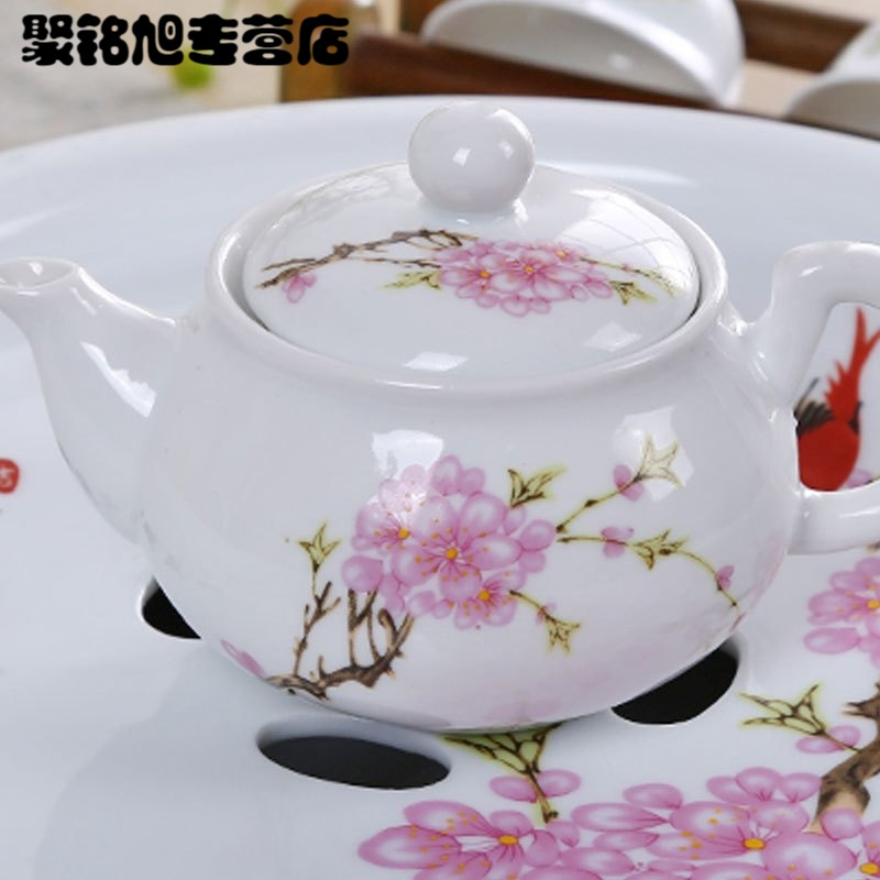 功夫茶具整套白瓷喝茶茶具家用茶杯套装简约陶瓷带茶盘茶壶生活日用家居器皿水具水杯创意简约茶具套装