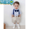 绿彩虹光小男童西装夏宝宝1周岁宴礼服春秋2抓周衣服婴幼儿童生日绅士套装