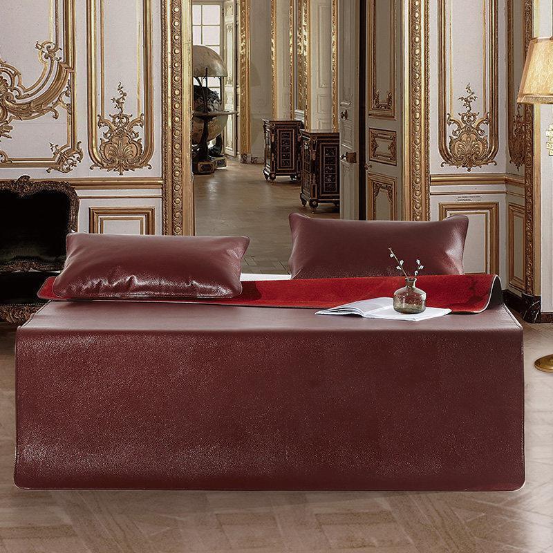 家柏饰(CORATED)家纺牛皮凉席头层水牛皮席子空调凉席三件套软席1.5m1.8m床 金典水牛皮席三件套 1.8m（6英尺）床