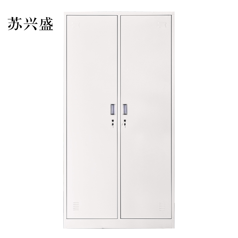 苏兴盛加厚二门钢制更衣柜员工柜铁皮职工储物柜带锁存包柜鞋柜高清大图