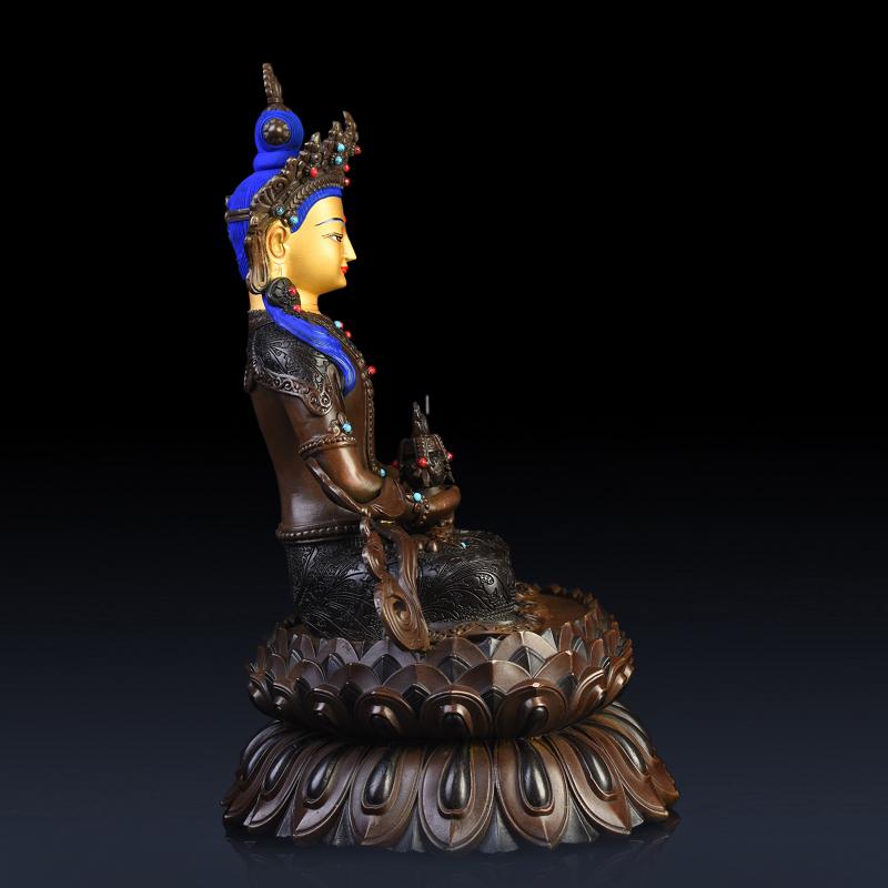 美帮汇铜长寿佛 藏传佛教密宗无量寿佛佛像摆件尼泊尔工艺画脸高清大图